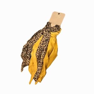 Berry NWT Leopard Print and Yellow Scrunchy Set
